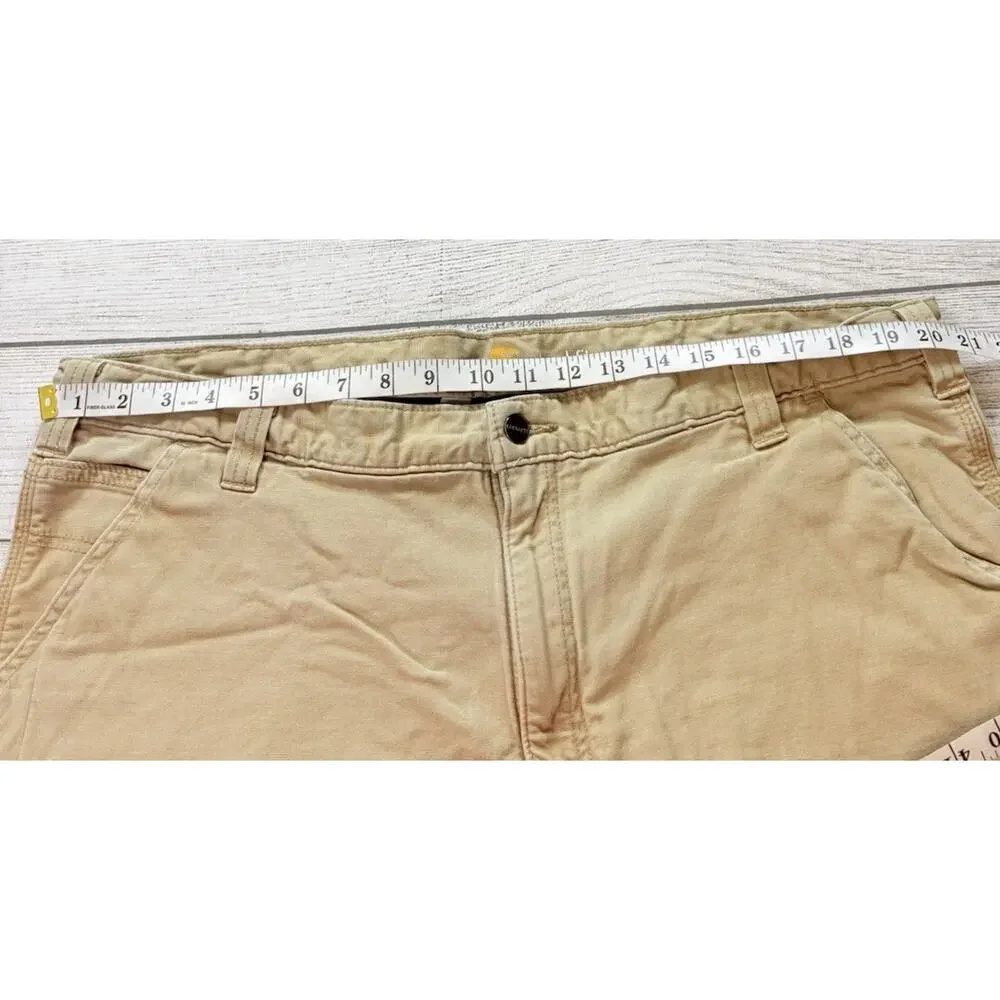 CARHARTT Men's Relaxed Fit Fleece Lined Work Pants 103342-253 Tan Size 42x32